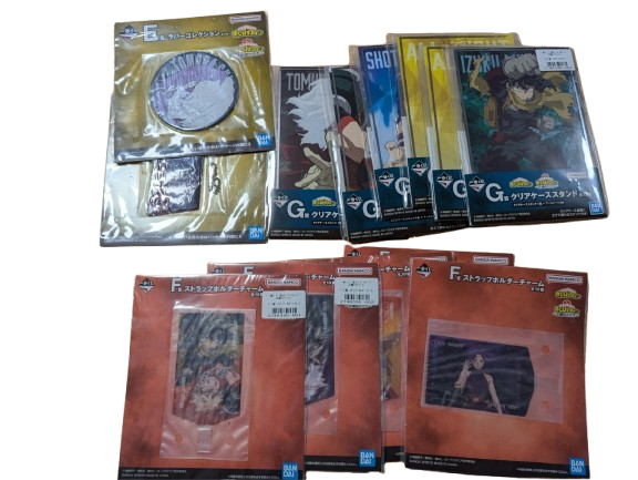 My Hero Academia Ichiban Kuji Shape of Justice Rubber Clear case stand Charm set
