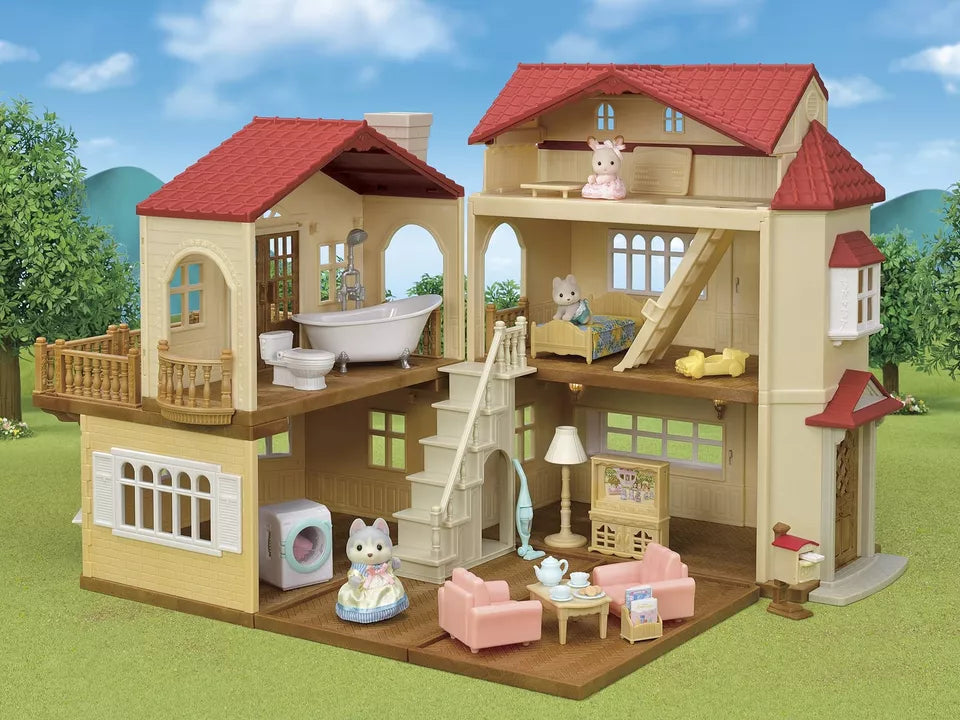 Sylvanian Families Big house red roof deluxe secret room Home House 22-RZ