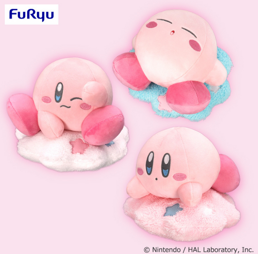 Kirby of the stars Plush toy on the cloud bed set  17.5cm