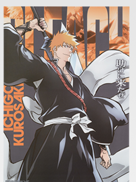 Ichiban Kuji BLEACH F Prize Clear Poster Ichigo Kurosaki
