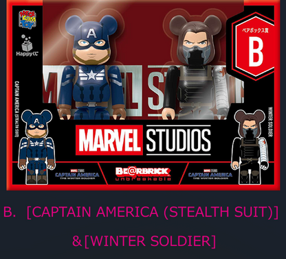 MARVEL STUDIOS / Happy Kuji BE@RBRICK BE@RBRICK 100% Pair set B