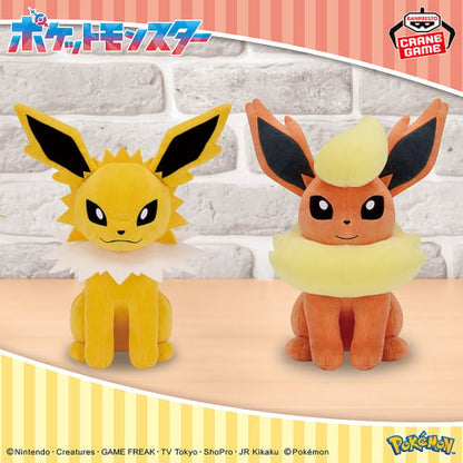 Pokemon Mofugutto Plush toy Eevee Friends Jolteon Flareon set 18cm