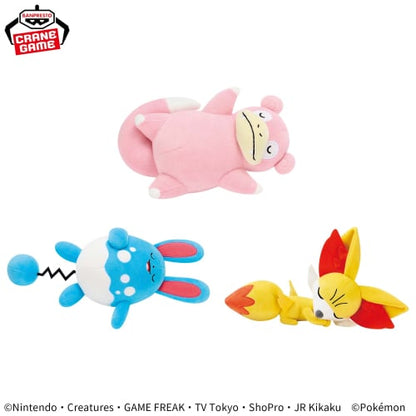 Pokemon Relax time Kutsurogi Time Plush toy Slowpoke Amarill Fennekin set
