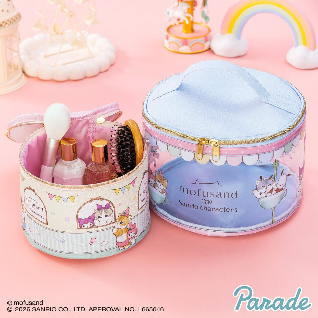 # mofusand x Sanrio Characters Round Vanity Pouch2