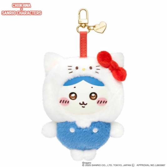 # Chiikawa x Sanrio Characters Kiramekko Mascot  Hachiware Hello Kitty0