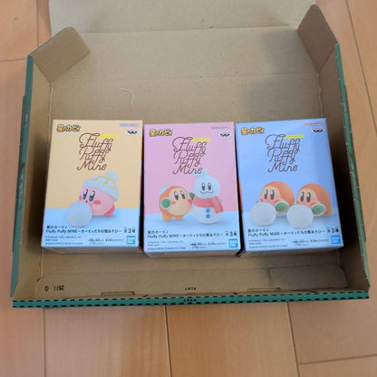 "Kirby of the Stars" Fluffy Puffy MINE Kirby's Snow Play Complete set3
