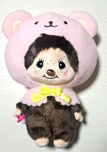 # Monchhichi Bear Cape BIG Plush Toy Pink0