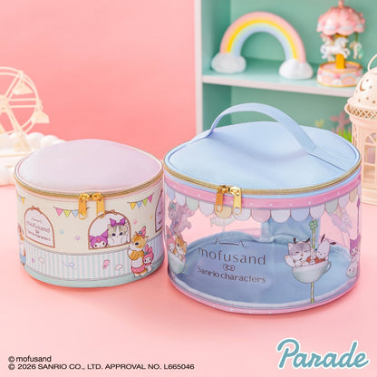# mofusand x Sanrio Characters Round Vanity Pouch1