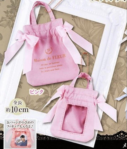 Maison de FLEUR Double Ribbon Gathered Tote Bag Pink Gacha New Japan0