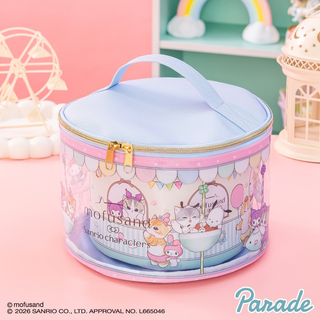 # mofusand x Sanrio Characters Round Vanity Pouch0