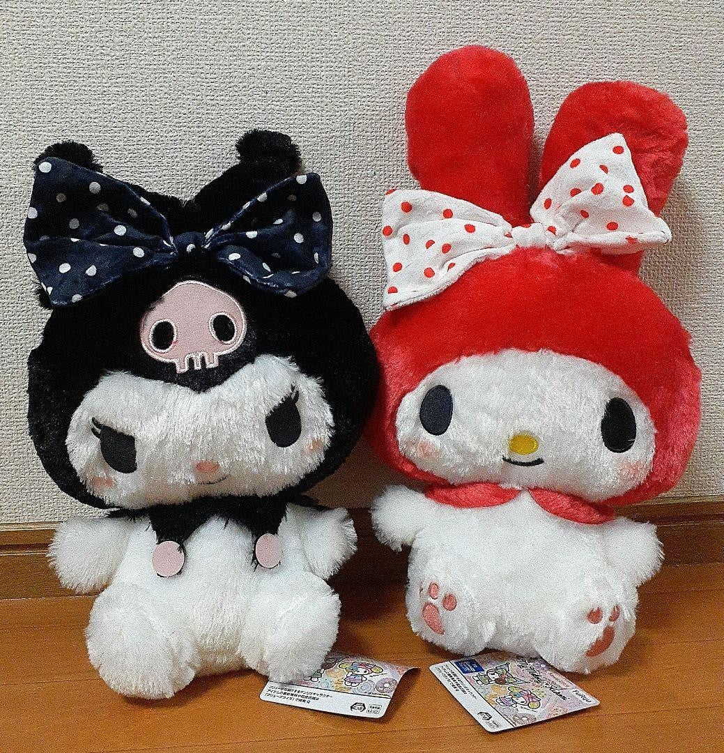 My Melody Kuromi Big Ribbon Mimi Musubi BIG Plush ~Dot Ribbon~ Complete Set0