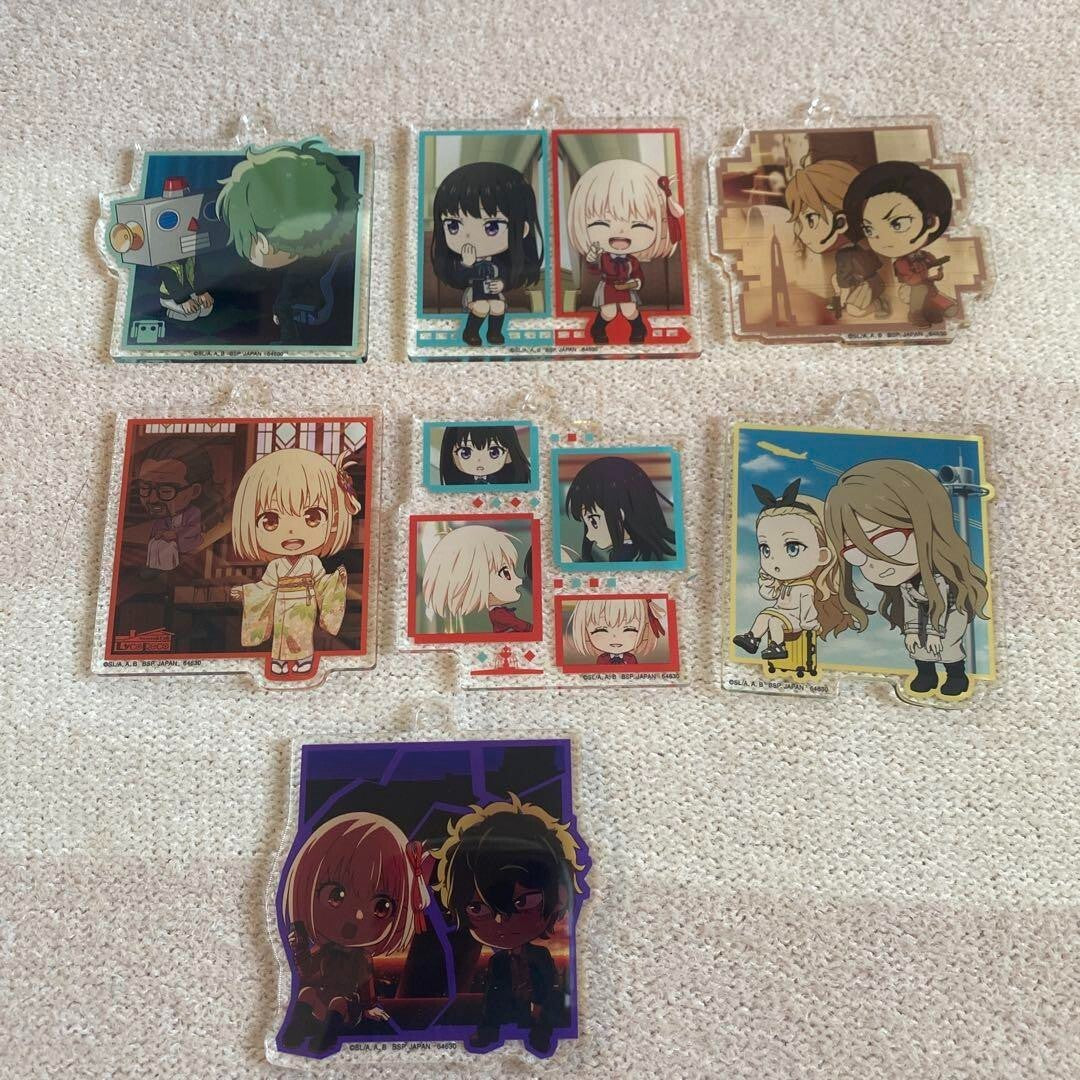 Ichiban Kuji Licorice Recoil Prize H Acrylic Charm 7sets H prize Japan New0
