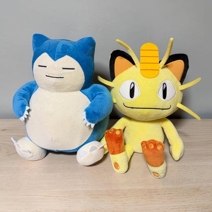 Pokemon Mofugutto Plush Toy Meowth and Snorlax Complete Set0