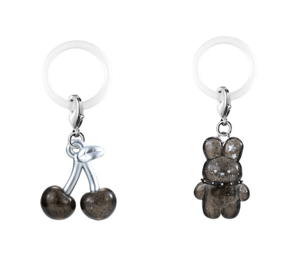 # Capsule toy rock motif mejirushi accessories Black cherry Bunny set of 20