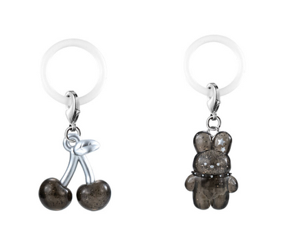 # Capsule toy rock motif mejirushi accessories Black cherry Bunny set of 20