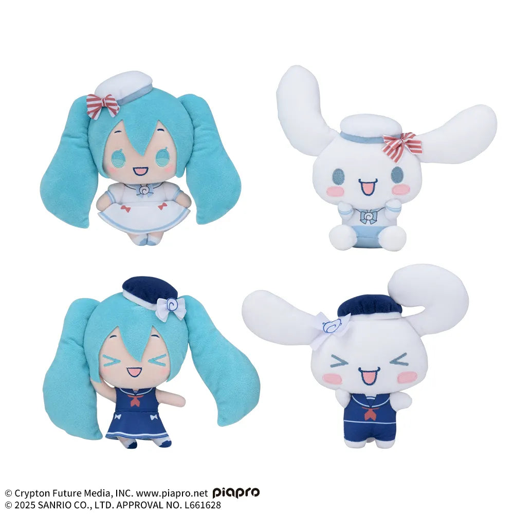 Hatsune Miku x Cinnamoroll plush toy - Marine Style 18×6×15cm set