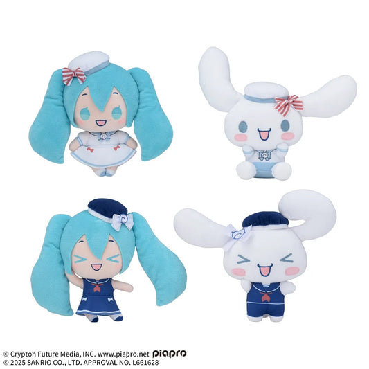 Hatsune Miku x Cinnamoroll plush toy - Marine Style 18×6×15cm set