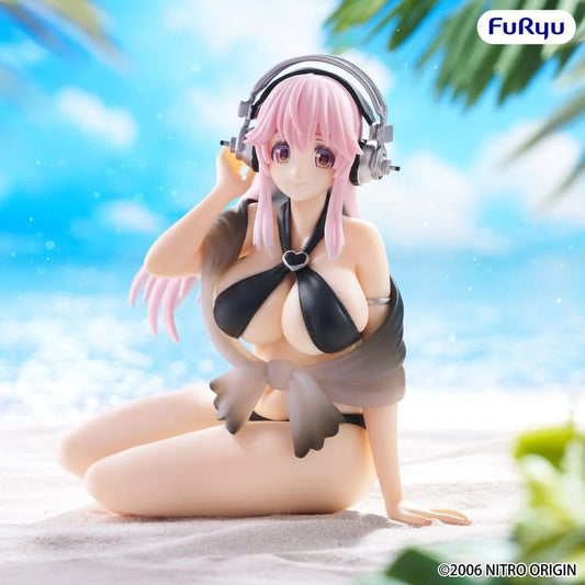 Super Sonico Noodle Stopper Figure Black Bikini ver.
