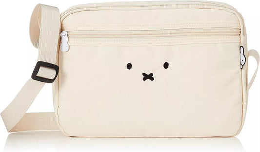 Miffy Shoulder bag Crossbody strap with face White W 9.8 in Dick Bruna NEW JAPAN