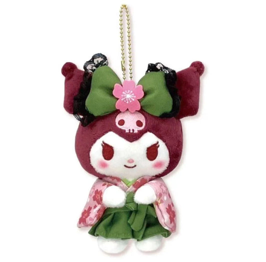 Kuromi Matcha Kimono Mascot Holder Plush Mascot Sanrio Character 12cm Japan