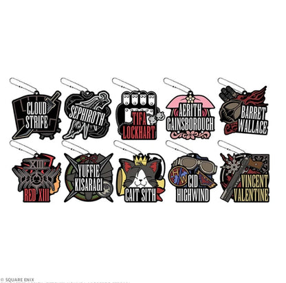 FINAL FANTASY VII REBIRTH Kuji rubber keychain Complete set 7 ㎝